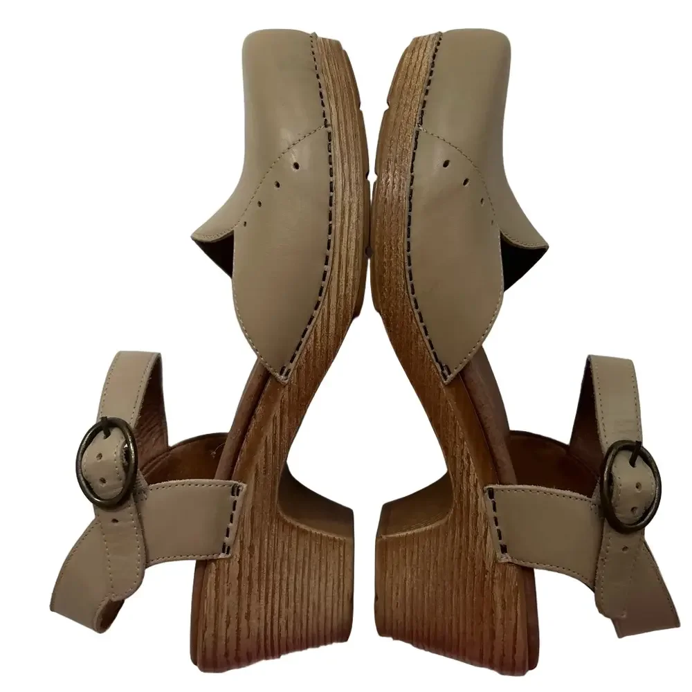 Dansko Tan Leather Mary Jane Clogs - Picture 10 of 14